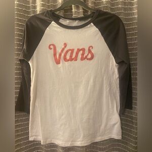 Vans Black and White 3/4 Sleeve Tee